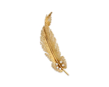 STERLÉ 18K Gold and Diamond Brooch