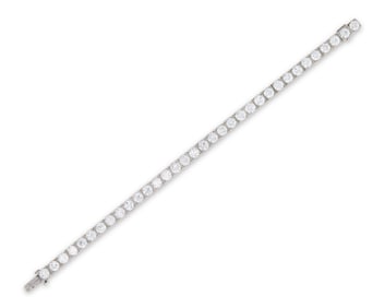 Platinum and Diamond Line Bracelet