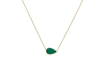 18K Gold and Emerald Pendant Necklace