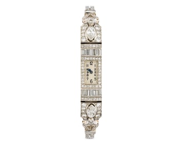 Platinum and Diamond Wristwatch