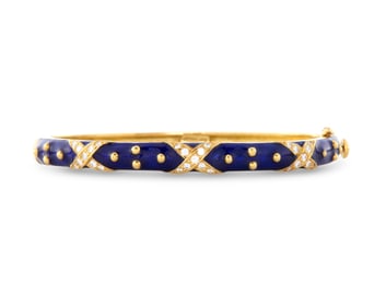 HIDALGO 18K Gold, Diamond, and Enamel Bracelet