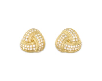18K Gold and Diamond Earrings