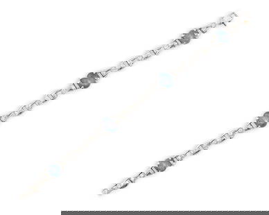 Platinum, Star Sapphire, and Diamond Bracelet: Platinum, Star Sapphire, and Diamond Braceletthe line bracelet featuring four oval cabochon star sapphires weighing approx. 6.50 tcw. completed by full-cut diamonds weighing approx. 1.80 tcw.; 19.56 d