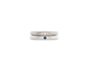 TIFFANY & CO. Pair of Sterling Silver and Gemset Rings