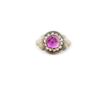 18K Gold, Ruby, and Diamond Ring