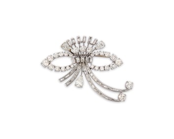 14K Gold and Diamond Brooch