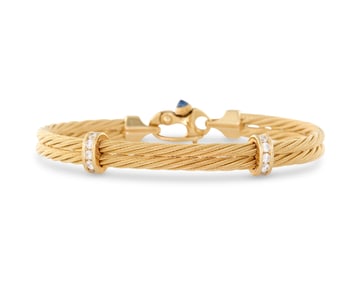 14K Gold, Diamond, and Sapphire Bracelet