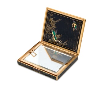 VAN CLEEF & ARPELS 18K Gold and Enamel Compact
