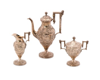 S. Kirk Silver Three Piece Coffee Set, Baltimore
