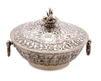 George W. Webb Silver Covered Circular Tureen, Baltimore