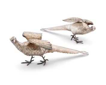 Pair of Silver Table Birds
