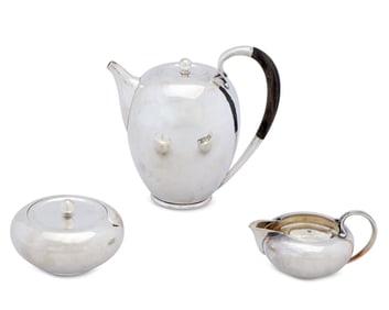 Georg Jensen Silver Three Piece Coffee Set, model #787