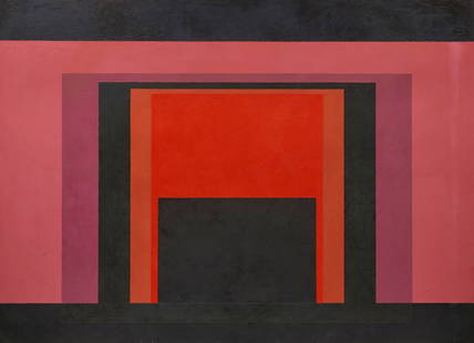 SEWELL SILLMAN, (American, 1924-1992), North Border Entry, 1964: SEWELL SILLMAN(American, 1924-1992)North Border Entry1964, oil on masonitetitled and dated verso46 7/8 x 64 1/4 in., frame: 48 1/7 x 65 1/4 in. Provenance: Property of a Massachusetts Collector