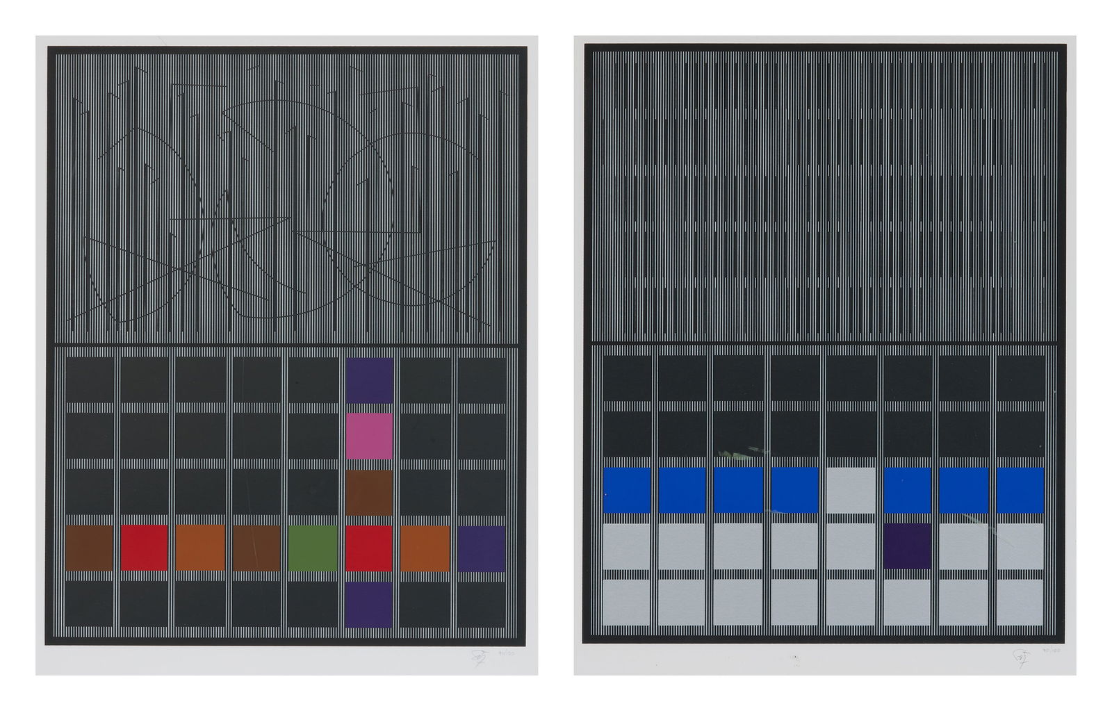 JESUS RAFAEL SOTO, (Venezuelan, 1923-2005), Untitled (Two Works) (1 of 6)