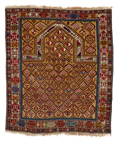 Shirvan Gold Field Prayer Rug, Caucasus, ca. 1900