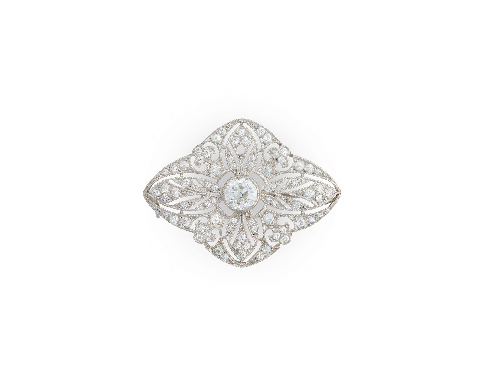 BLACK, STARR & FROST Platinum and Diamond Brooch (1 of 4)