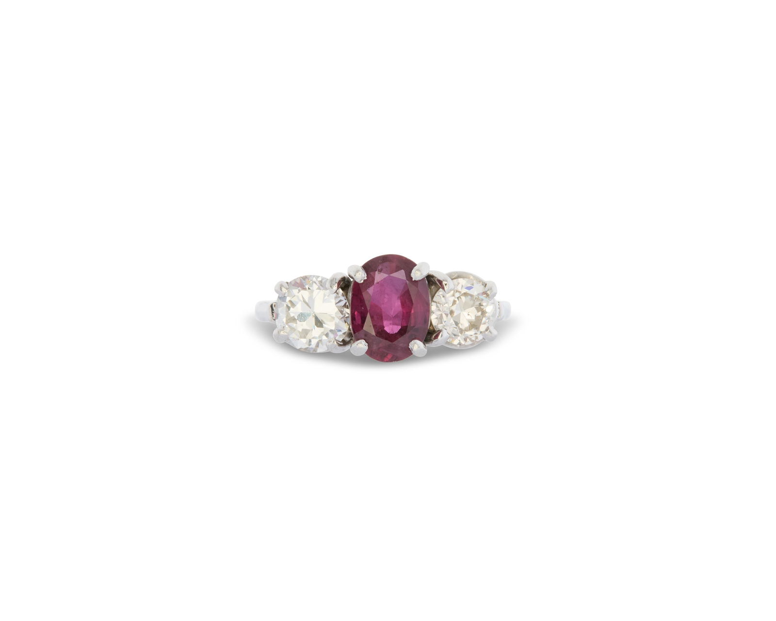 Platinum, Ruby, and Diamond Ring