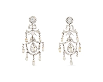 Platinum and Diamond Earrings