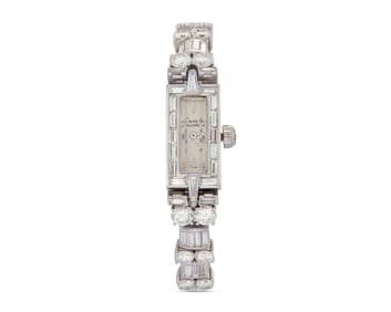 PATEK PHILIPPE Platinum and Diamond Wristwatch