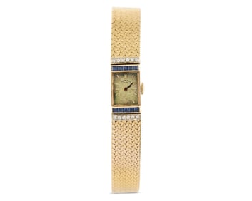 SHREVE, CRUMP & LOW 14K Gold, Sapphire, and Diamond Wristwatch