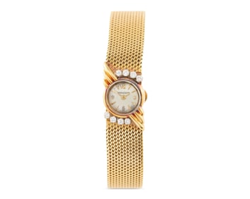 JAEGER LECOULTRE 18K Gold and Diamond Wristwatch