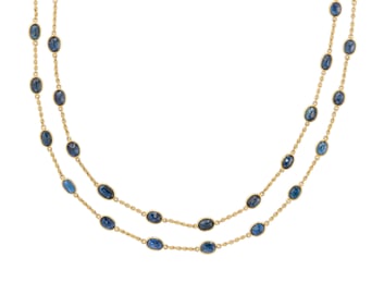 Pair of 18K Gold and Sapphire Necklaces