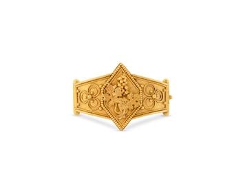 Etruscan Revival High Carat Gold Scarf Pin