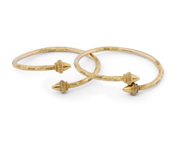 Pair of 10K Gold Bangle Bracelets