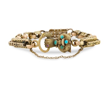 Antique Gold and Gemset Bracelet