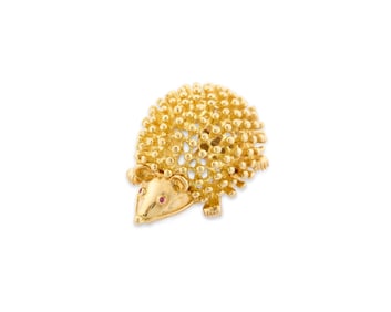 TIFFANY & CO., SCHLUMBERGER 18K Gold Hedgehog Brooch