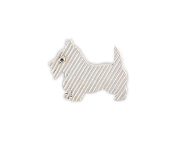 TIFFANY & CO. Silver and Sapphire Dog Brooch