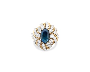 JOSE HESS 18K Gold, Sapphire, and Diamond Ring
