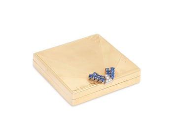 TIFFANY & CO. 14K Gold, Sapphire, and Diamond Compact