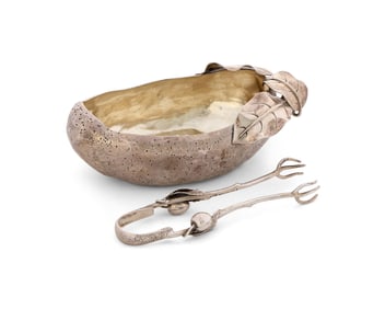 Gorham Silver Olive Dish and Tongs, Providence, Rhode Island, 1887
