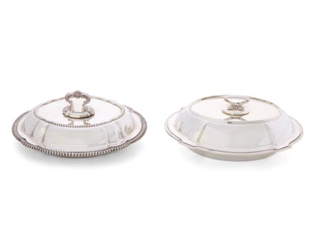 Two Gorham Silver Covered Entree Dishes