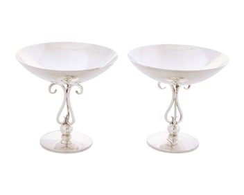 Pair of Cartier Silver Compotes
