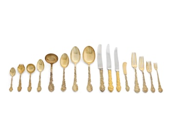 Gorham Gilt Silver Flatware Service, Versailles Pattern