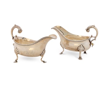 Pair of Georgian Silver Sauce Boats, London, 1779, Thomas Evans, maker
