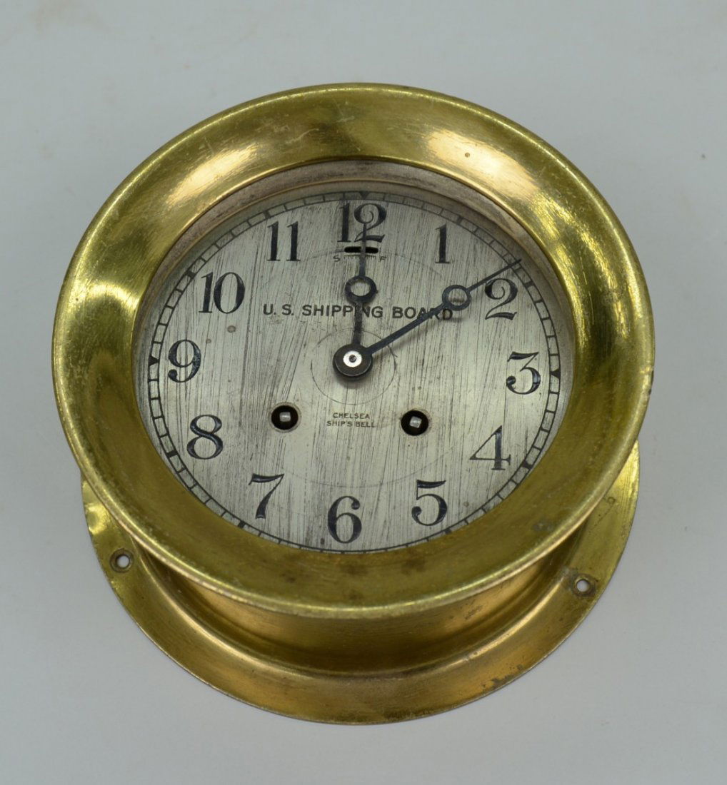 BRASS CHELSEA SHIP'S BELL CLOCK