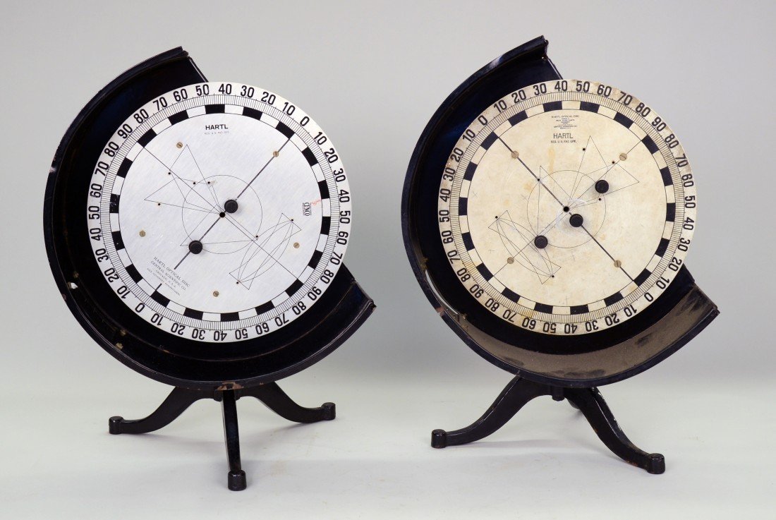 TWO HARTL OPTICAL DISCS: TWO HARTL OPTICAL DISCS, designed by Prof. Hans Hartl, Central Scientific Co., Chicago, USA