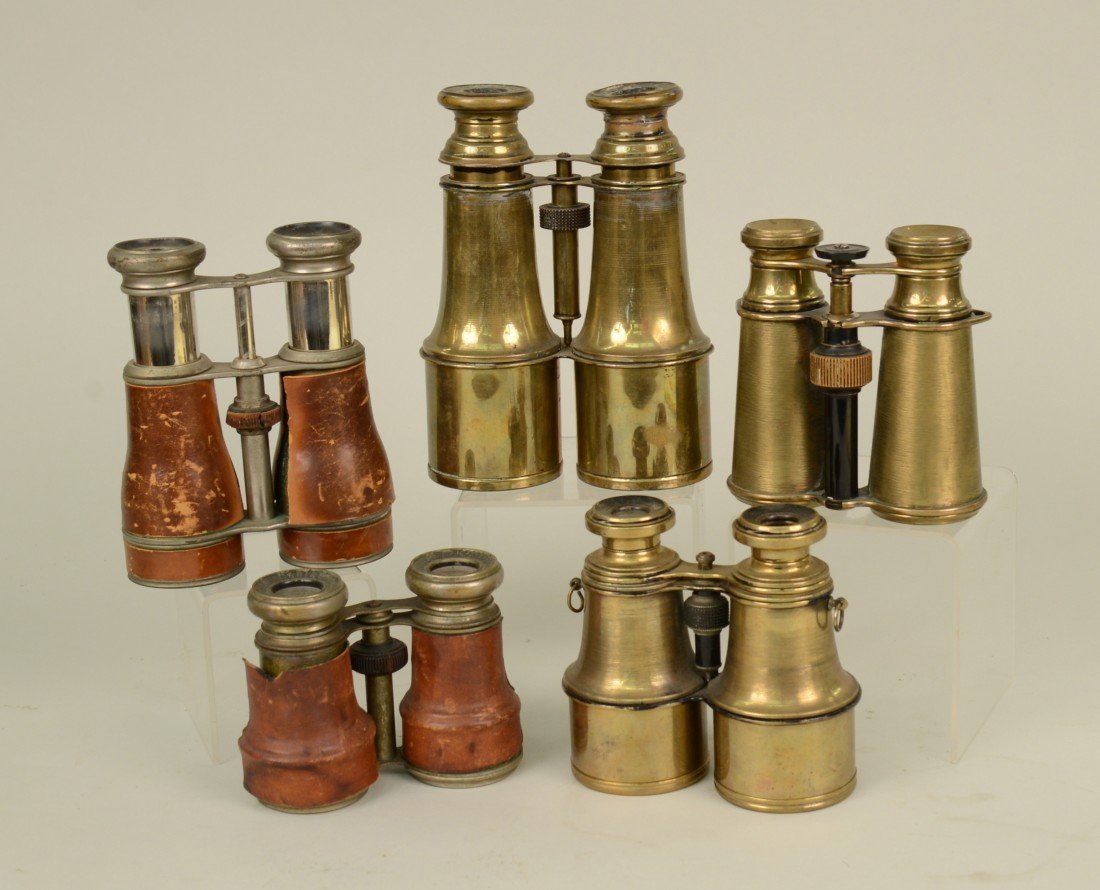 COLLECTION OF BINOCULARS, including: two pair by Lamier: COLLECTION OF BINOCULARS, including: two pair by Lamier, Paris, and one marked "Glaser"