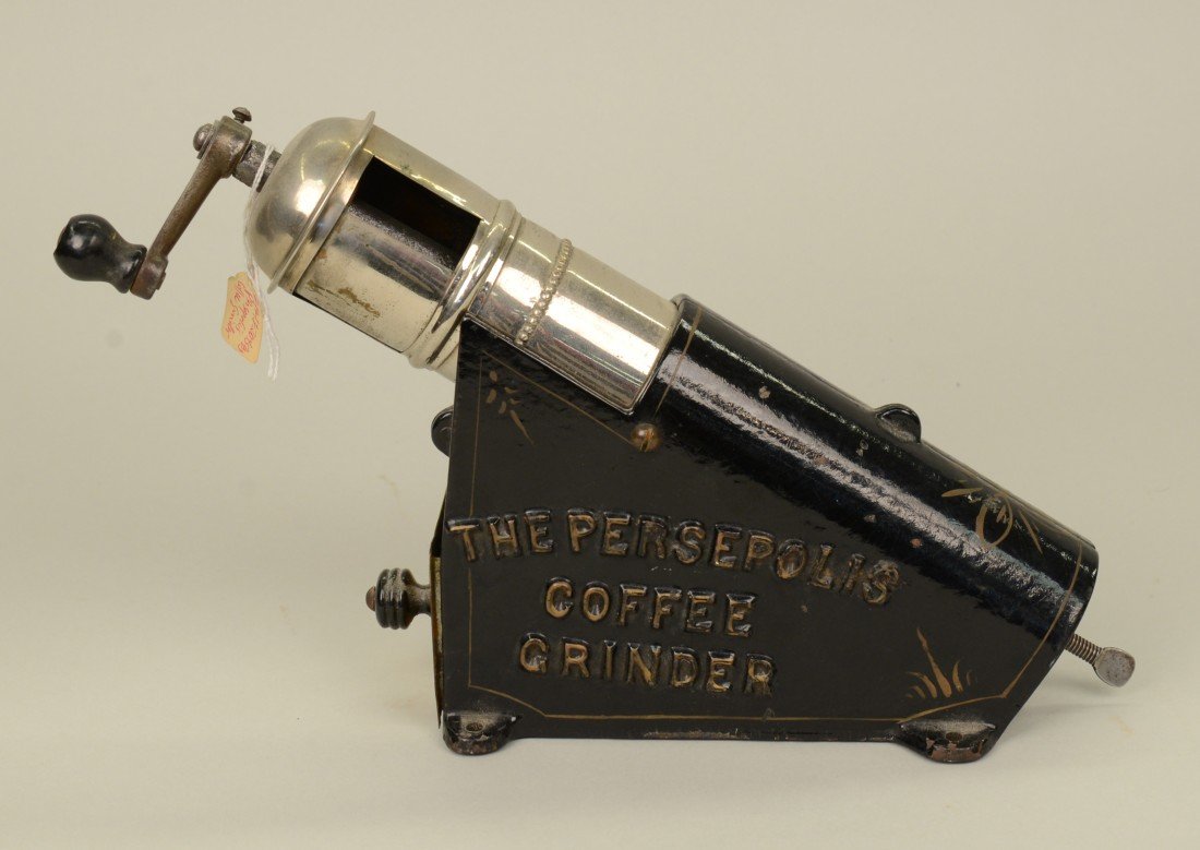 THE PERSEPOLIS CAST IRON COFFEE GRINDER; length: 12 in: THE PERSEPOLIS CAST IRON COFFEE GRINDER; length: 12 inches
