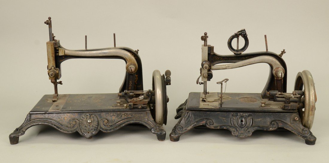 TWO HAND CRANKED CAST IRON SEWING MACHINES: TWO HAND CRANKED CAST IRON SEWING MACHINES, including, Grover Baker Prima No. 9 and Grover Baker, Extra Prima No. 9