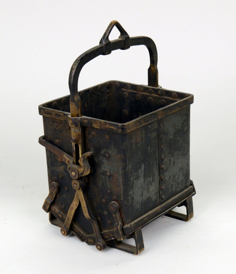 BRONZE SALESMAN'S SAMPLE OF A MINER'S COAL BUCKET, heig: BRONZE SALESMAN'S SAMPLE OF A MINER'S COAL BUCKET, height: 10 1/2 inches