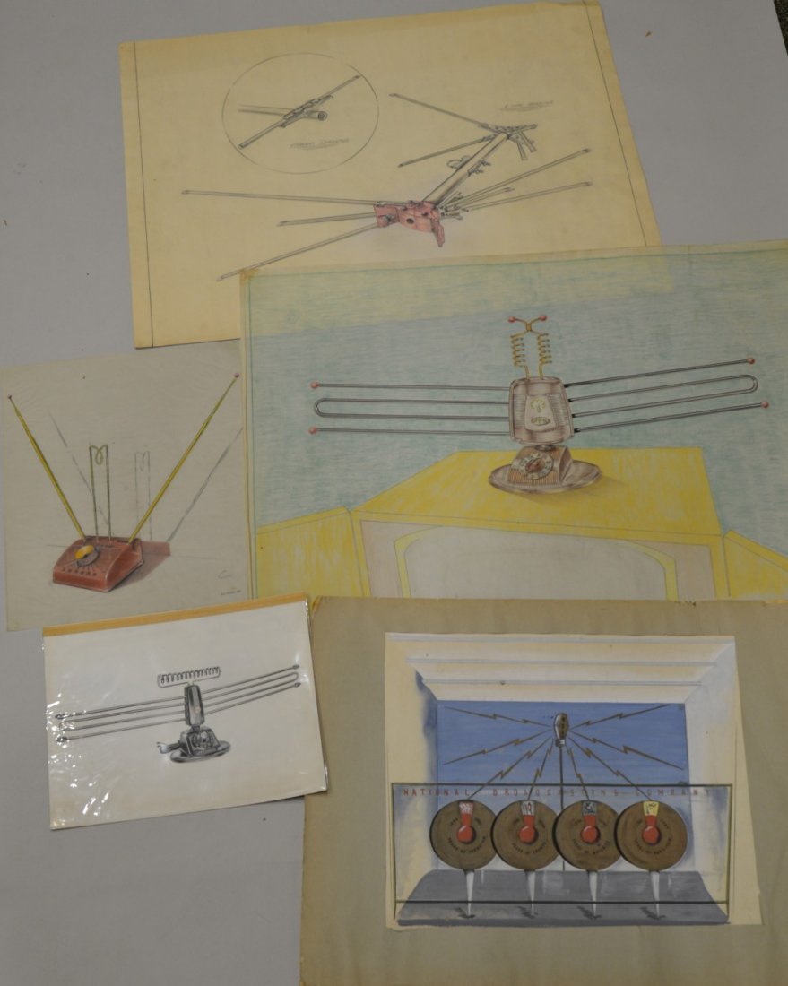 LOT OF ENGINEERING DRAWINGS AND RENDERINGS; including R: LOT OF ENGINEERING DRAWINGS AND RENDERINGS; including R. J. Rizzo, Engineers, N.Y., and others; together with, INTERIOR DESIGN WATERCOLORS FOR RCA EXHIBIT, W. L. Stensgaard & Associates, N.Y.