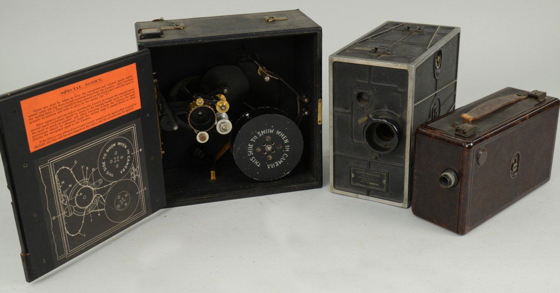 THREE MOVIE PROJECTORS, including: Cine-Kodak, Rocheste: THREE MOVIE PROJECTORS, including: Cine-Kodak, Rochester, N.Y., Pathescope Co. of America, New York and Kemco Home Movie