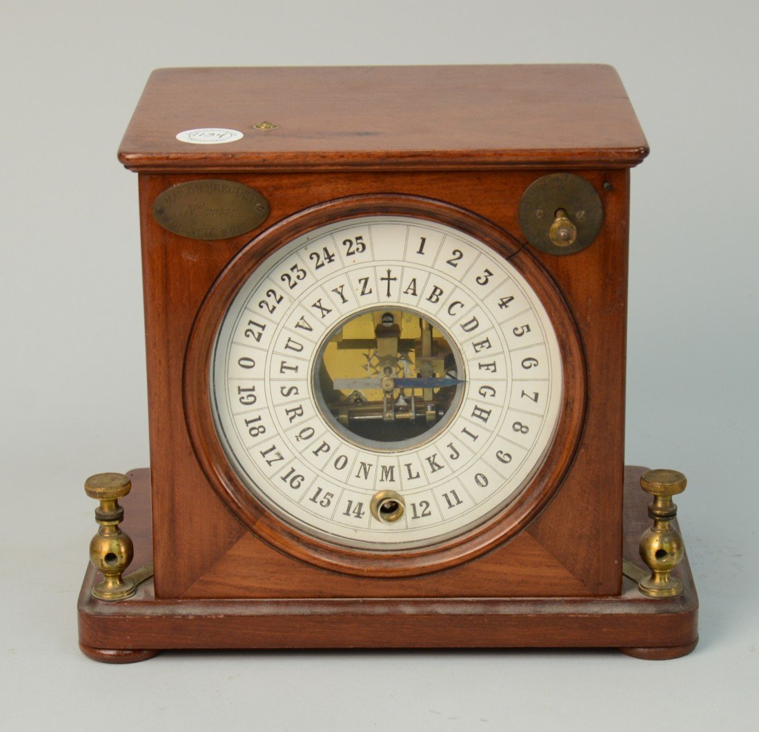 FRENCH TELEGRAPH RELATED INSTRUMENT: FRENCH TELEGRAPH RELATED INSTRUMENT, marked Maison Breguet, No. 22832, Brevete S.G.D.G.; height: 8 inches