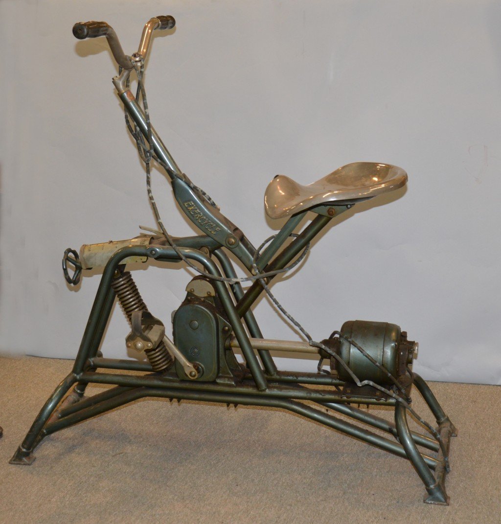 EXERCYCLE IRON AND STEEL MOTORIZED EXERCISE BIKE, Marlo: EXERCYCLE IRON AND STEEL MOTORIZED EXERCISE BIKE, Marlow Equipment Company, Inc.; length: 47 inches