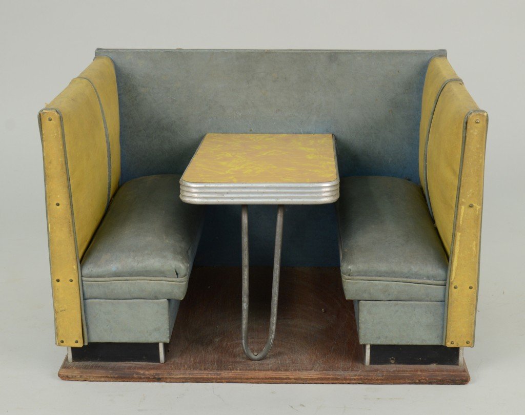 SALESMAN'S SAMPLE OF A DINER BOOTH; Quaker Store Fixtur: SALESMAN'S SAMPLE OF A DINER BOOTH; Quaker Store Fixture Co., Inc., Philadelphia, PA.; 16 x 11 inches