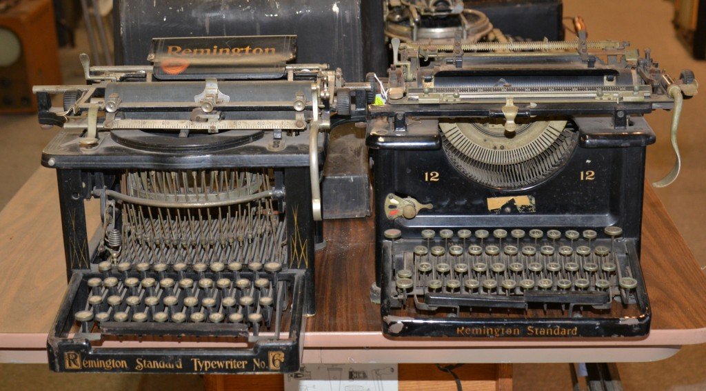 TWO REMINGTON TYPEWRITERS, No. 6 Standard and No. 12 St: TWO REMINGTON TYPEWRITERS, No. 6 Standard and No. 12 Standard, one with case